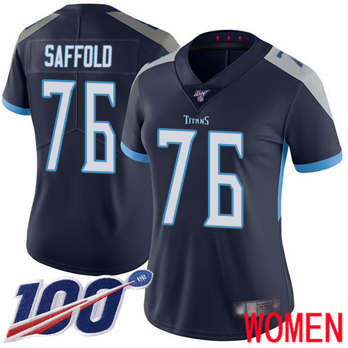 Tennessee Titans Limited Navy Blue Women Rodger Saffold Home Jersey NFL Football 76 100th Season Vapor Untouchable